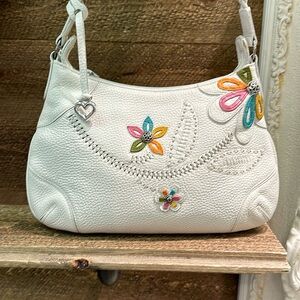 Brighton pebble leather flower handbag